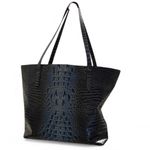 Brahmin Misha Carryall XL Tote x wallet deep blue croc leather handbag Photo 3