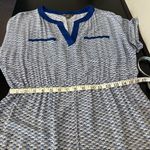 Tommy Bahama Fan Festival split neck dress shell print blue lightweight sz M Photo 7