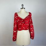 Lulus Flower Source Red Floral Print Tie Photo 1