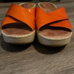 Born Leather Wedge Sandals Size 8 Medium Orange Photo 5