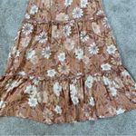 Petal and Pup  Women’s Osani Midi Skirt Pull On Tiered Boho in Floral Brown 2 Photo 7