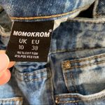 Momokrom  Two Tone High Rise Raw Hem Cropped Straight Leg Jeans‎ EU 38 Trendy Y2K Photo 6