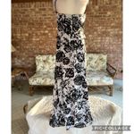 Lillie Rubin White Black Floral Strapless Beaded Evening Dress 12 Photo 11