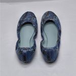 AERA Women’s Blue Snakeskin Ballet Flats 36.5 US 6 Vegan Italy Luxe Minimalist Photo 3