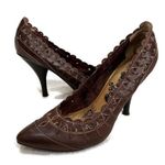 Naughty Monkey  Scalloped Faux Leather Pumps size 10 Photo 14