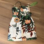 Farm Rio NWT Midnight Macaw Fiesta Off-White Sleeveless Flower Mini Dress Photo 6