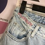 Playboy  Light Blue Boyfriend Jeans with Pink Logo Photo 10