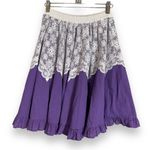 Handmade Skirt Lace Purple White Elastic Waistband Country Line Dance Rodeo Photo 1