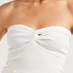 Dissh  Anika Twisted White Strapless Knit Tank Top Photo 1