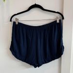 Brandy Melville Womens Navy Blue Elastic Waist Drawstring PullOn Shorts One Size Photo 3