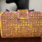 Vera Bradley Tiki Clutch in Bali Gold Pattern Yellow Tan Pink Orange Photo 2