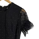 Saloni Andie Black Polka Dot Mesh Short Sleeve Cocktail Midi Dress Size 6 Photo 8
