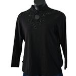 Belle by Kim Gravel TripleLuxe Keyhole Top Black Embellished Size Small NWOT Photo 3