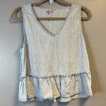 Rails Top Sleeveless Mira Peplum Top in Light Vintage Chambray Sz S EUC Photo 1