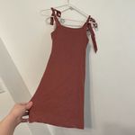 Urban Outfitters Rose Marie Tie Shoulder Mini Dress Mauve Ribbed Sweater Bodycon Photo 11