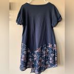 Anthropolgie Akemi + Kin Embroidered Blue Floral Flowy Short Sleeve Top Size M Size M Photo 8