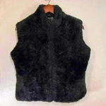 Vtg 90’s Cejon Women’s Faux Fur Cropped Vest Sleeveless Zip Black Size Medium Photo 1