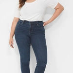 Lane Bryant  Signature Fit Mid Rise Straight Leg Jeans 16L Dark Wash Blue Denim Photo 0