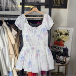 Hollister  Sofia White Floral Drop Waist Bubble Skirt Mini Dress Women M New NWT Photo 2