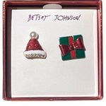 Betsey Johnson  Present and Santa Hat Earrings
Red Green White Photo 0