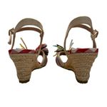 Betsey Johnson  Lizzie Colorful Rope Raffia Espadrille Wedge Sandal 6 New FLAW Photo 4