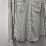 EXPRESS White and Grey Longsleeve Button Up Blouse Size Extra Small Photo 1