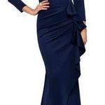 XScape  Boat Neck Long Sleeve Cut-Out Ruched Side Bow Gown Size 14W Photo 0