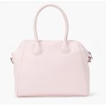 JustFab  Pastel Pink Faux Leather Satchel Bag Silver Chain Handle OS Photo 2