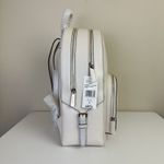 Michael Kors Jaycee Large Backpack Pebbled Cream Leather Zip Multi Pocket Travel Photo 2