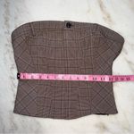 ZARA  Plaid Bustier Top in Brown Glen Check Photo 9