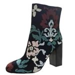 Rebecca Minkoff Size 8 Bojana Black Unique Floral Ankle Boots Embroidered Heels Photo 1