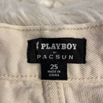 Playboy  Cream Pants from Pacsun  with Pink Logo size 25 inseam 30” waist 24” Photo 10