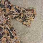 Women’s M.M Muenchen Germany unique find tiered tan flowy midi dress size medium Photo 5