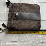 Coach Crossbody Bag Brown Sutton Swing Signature Fabric Vertical Hang Small Photo 14