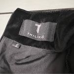 Thiliko Black Rhinestone Fringe Long Sleeve Bodycon Crushed Velvet Dress Photo 5