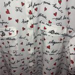 Karl Lagerfeld  White Shirt with Black Script and Red Hearts kitty face bonjour Photo 2