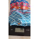 Urban Coco  Womens Dress Sz Large Blue Green Geometric Ruched Sleeves Peasant Photo 10