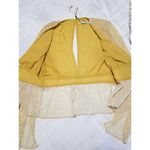 The East Order  Marie Top Lemon Cloud Floral Chiffon Long Sleeve Slit Back Sz (S) Photo 2