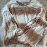 Zenana Outfitters  Cream and Brown Lounge Set, size Small Photo 0