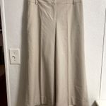 Loft  Ann wide legged Crop Capri Pants Women 6 Khaki Beige cuffed Photo 0