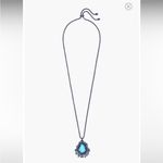 Kendra Scott Daenerys Long Pendant Necklace Rhod Gray Dichroic Glass Photo 2