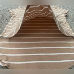 Women’s Latched Mama Striped Nursing Tee Shirt TN/White Size L Tan Size L Photo 2