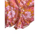 HYFVE  Floral Print Romper‎ Women's Medium Pink Yellow White V Neck Tie Ruffle Photo 1