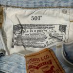 Levi's Levi’s 501 Light Wash Denim Shorts Size 26 Button Fly Distressed Cutout Photo 2