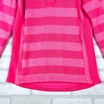 Avalanche  Women's Hoodie Pullover Striped Button Front Thumb Hole Pink‎ M Photo 2