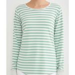 J.Crew Shirt Womens Size L Green White Stripes Casual Long Sleeve Classic Preppy Photo 0