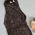 Gianni Bini NWT  Jada Halter Neck Sleeveless Black Sequin Swing Mini Dress Photo 5