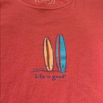 Life is Good  Women's Coral Surfboard Tee Photo 1