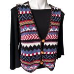 Liz Claiborne LizSport Vintage 90’s Cotton Western Style Vest, Sz S Photo 5