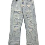 Aeropostale Women's Jeans Size 6 Distressed Light Wash Baggy 90s Style Photo 0